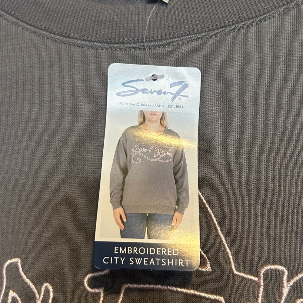 Seven7 Sweatshirt Size XXL Gray Athleisure Casual - Picture 4 of 7